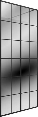 Душевая стенка Teymi Helmi 90x200 / T00311 (тонированное стекло/черный матовый)