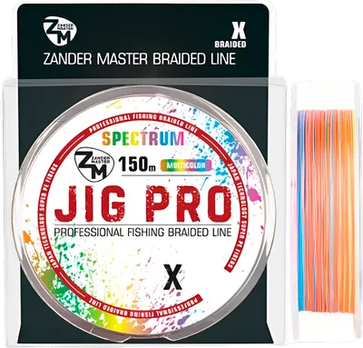 Леска плетеная ZanderMaster JIG PRO 4X Multicolor 0.3мм 22.14кг (150м)