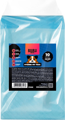 Одноразовая пеленка для животных Bubu Pets 45x60 / PP0003 (10шт, синий)