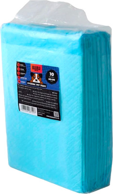 Одноразовая пеленка для животных Bubu Pets 60x90 / PP0005 (10шт, синий)