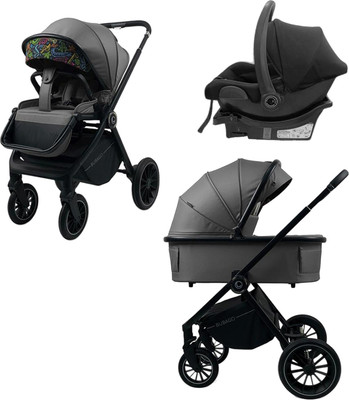 Детская универсальная коляска Bubago Bloom 3 в 1 / BG 152-3 (темно-серый)