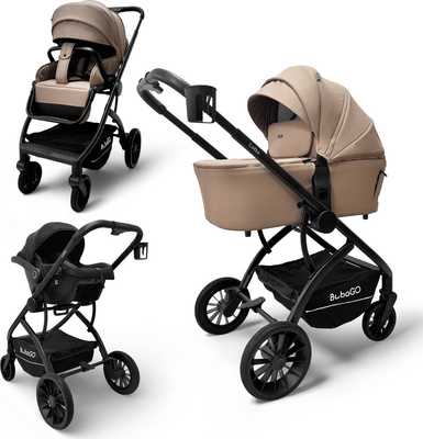Детская универсальная коляска Bubago Lotta 3 в 1 / BG 150-2 (мокко)