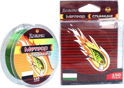 Леска монофильная Волжанка Метеор Спиннинг 0.18мм 2.52кг / ML-SG-018 (150м, зеленый)