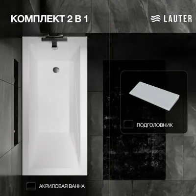 Ванна акриловая Lauter Estelle 150 / 21206050 (с серым подголовником)