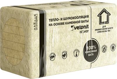 Минеральная вата Vetonit (Isover) Фасад 1000x600x100мм (3шт)