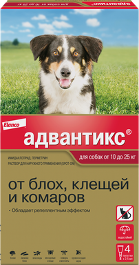 Капли от блох Elanco Адвантикс для собак 10-25кг (4 пипетки)