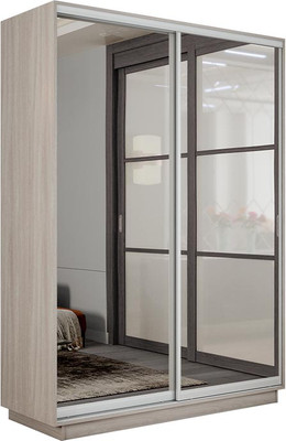 Шкаф-купе ТриЯ Румер-2 СШК 3.140.70-13.13 2-х дверный (ясень шимо светлый/зеркало/зеркало)