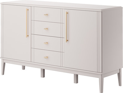 Комод Bravo Мебель Джали 4 ящика+2 двери (ЛДСП, персидский жемчуг/МДФ, лак льняной)