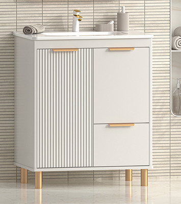 Тумба с умывальником Brevita Risacca Crema 70 / RIS-06070-0342Я+B-OND070-01 (серый кашемир)