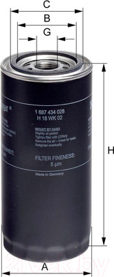 Топливный фильтр Hengst H18WK02