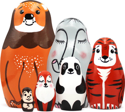 Матрешка сувенирная Брестская Фабрика Сувениров Животные Зоопарка / 6315 (6шт)