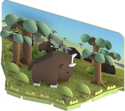 Игрушка-конструктор Halftoys Animal Гну с диорамой HA003