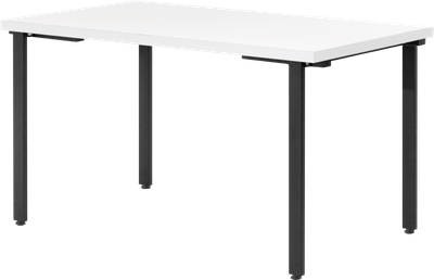 Обеденный стол Millwood Лофт Прага Л 130x80x75 (белый/металл черный)