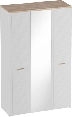Шкаф Мебельград Гавана 3-хстворчатый 139x54.4x223 (дуб светлый натуральный/белый аляска/белый матовый)