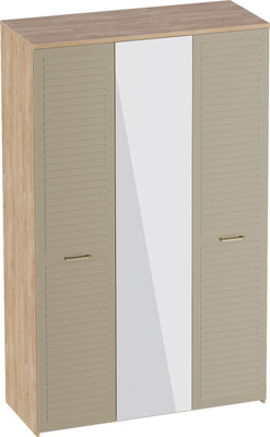 Шкаф Мебельград Гавана 3-хстворчатый 139x54.4x223 (дуб светлый натуральный/cветло серый софт)