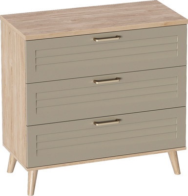Комод Мебельград Гавана 3ящ 91.2x40.4x89.4 (дуб светлый натуральный/светло серый софт)