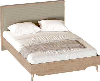 Двуспальная кровать Мебельград Гавана 160x200 (дуб светлый натуральный/светло-серый софт)