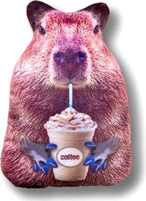 Мягкая игрушка Malvina Капибара с кофе / 19.21.1