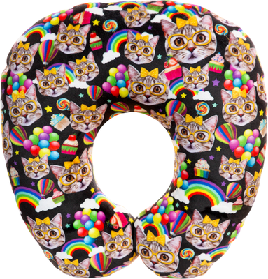 Подушка на шею Malvina Дорожные коты с радугой / 9.288.1