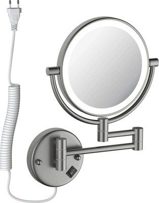 Зеркало косметическое Aquatek AQ4915BGM (с подсветкой, черный хром)