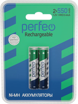 Комплект аккумуляторов Perfeo AAA550mAh/2BL / PF AAA550-2BL PL 