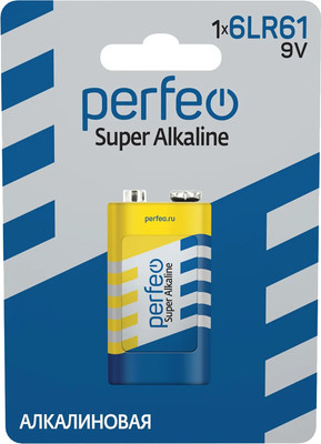 Батарейка Perfeo Super Alkaline 6LR61-1BL