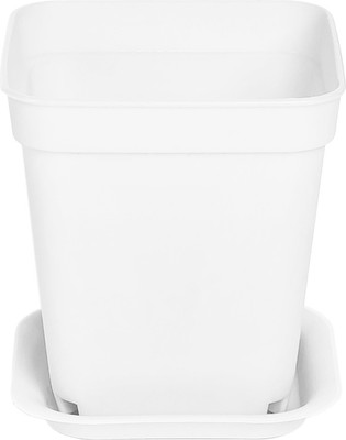 Набор горшков для рассады BOTANICA квадрат мягкий 7x7x8см (5шт, белый, с поддоном)