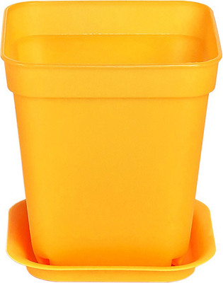 Набор горшков для рассады BOTANICA квадрат мягкий 7x7x8см (5шт, оранжевый, с поддоном)