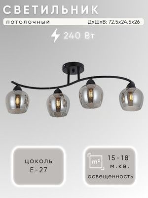 Люстра Aitin-Pro НПБ 02-4x60-101 / RH8324/4 (черный)