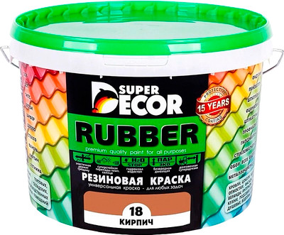 Краска Super Decor Резиновая №18 Кирпич (1кг)