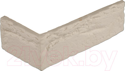 Декоративный камень гипсовый Petra Женева угловой элемент А04.У (белый)