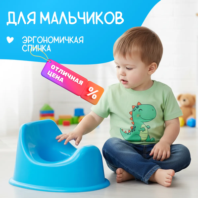 Детский горшок NINO Shark (голубой)