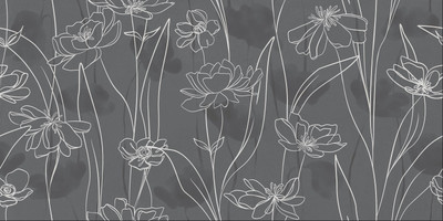 Плитка Meissen Floresta Цветы 17648 (600x1200, серый)