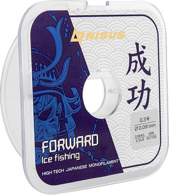 Леска монофильная Nisus Forward Ice Fishing 0.091мм Nylon Transparent / N-FIF-0.091-50 (50м)
