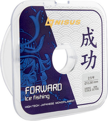 Леска монофильная Nisus Forward Ice Fishing 0.261mm Nylon Transparent / N-FIF-0.261-50 (50м)