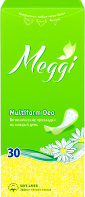 Прокладки ежедневные Meggi Multiform Deo (30шт)