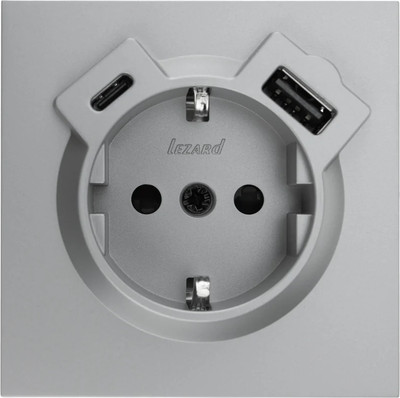 Розетка Lezard Zima 704-7488-181TC (серый матовый)