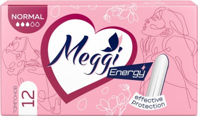 Тампоны гигиенические Meggi Energy Normal (12шт)