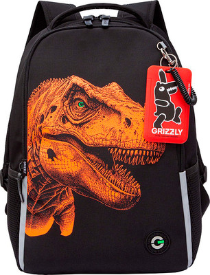 Школьный рюкзак Grizzly RB-551-6 (черный/оранжевый)