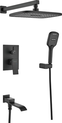 Душевая система со смесителем Shevanik S4035H (черный)