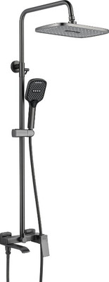 Душевая система со смесителем Shevanik S4036T (оружейная сталь)