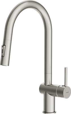 Смеситель Cersanit Brasko однорычажный с выдвижным изливом / 68226 (сатин)