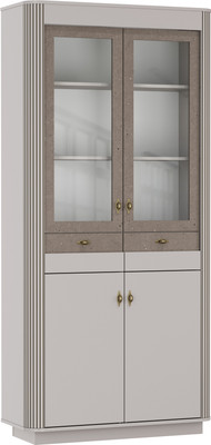 Шкаф с витриной Олмеко Фантазия 34.05 (кашемир/дуо)