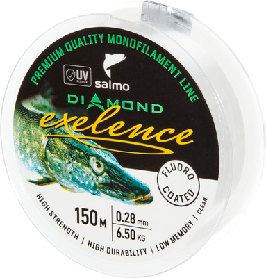 Леска монофильная Salmo Diamond Exelence Fluoro Coated Green 150/028 / 4034-028