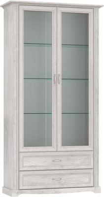 Шкаф с витриной Олмеко Сохо 32.05 (бетон пайн белый)