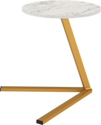 Приставной столик Олмеко Сеул 42.47 (мрамор белый/золотой)