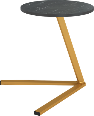 Приставной столик Олмеко Сеул 42.47 (мрамор черный/золотой)