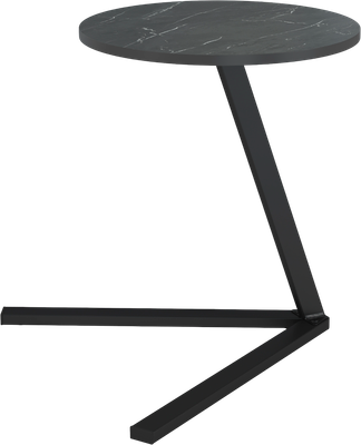 Приставной столик Олмеко Сеул 42.47 (мрамор черный/черный)