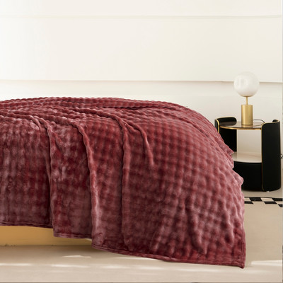 Плед Karven Фланель Евро / PL 012 SOLID BUBBLE v4/Sun Red 