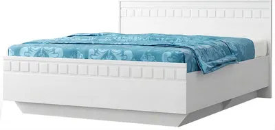 Двуспальная кровать Мебель-КМК 1600 Римини 0989.3 (белый текстурный/дуб полярный)